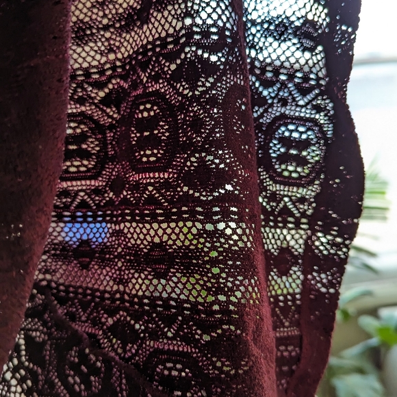 American Eagle Lace Swing Maroon Tank Top - Picture 5 of 7